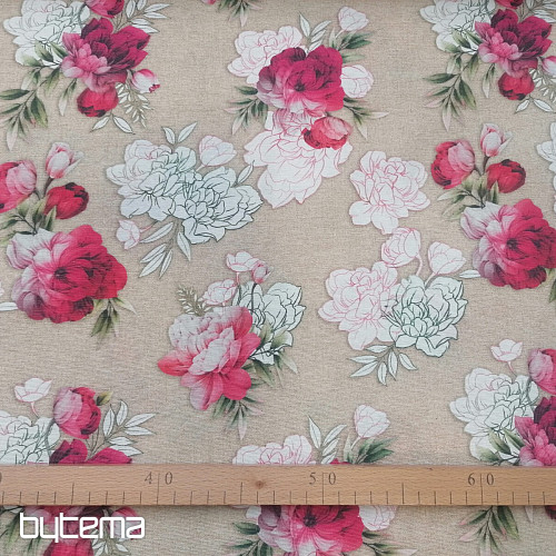 Dekorační látka Růže Geraldina 3D