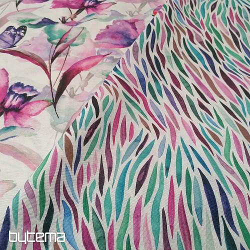 Dekorační látka Izaro fialovo-tyrkysové