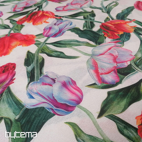 Dekorační látka Střapaté tulipány