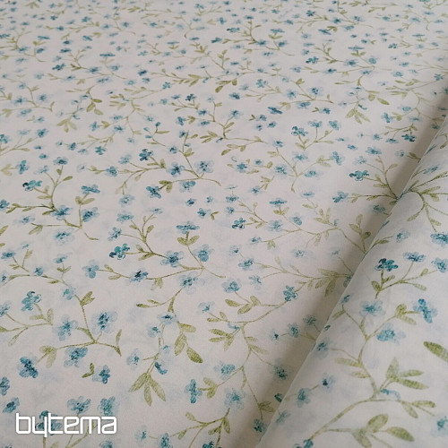 Bavlněná látka Mini sakura modrá