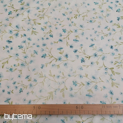 Bavlněná látka Mini sakura modrá