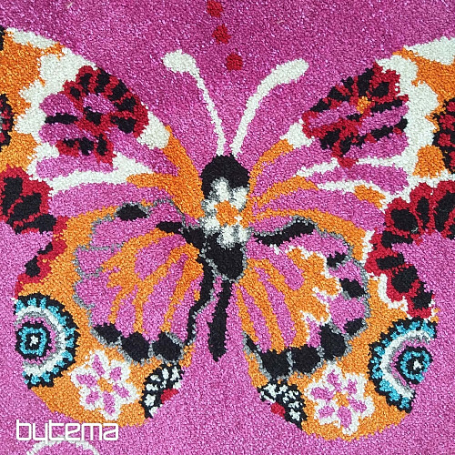 Dětský koberec MONDO 114 motýlci - růžový