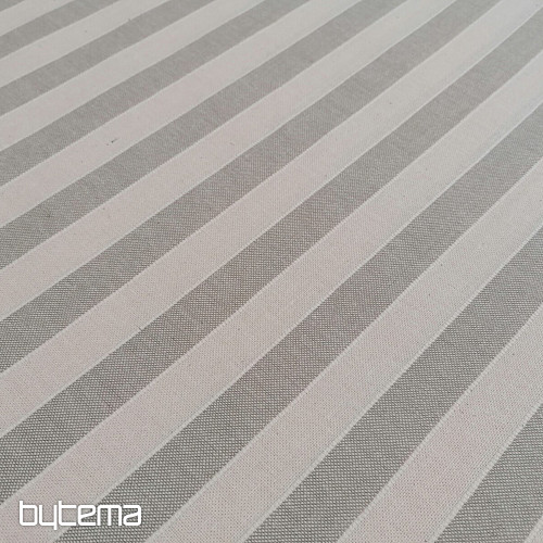 Dekorační látka Trebol pruhy - béžové 2 cm 50