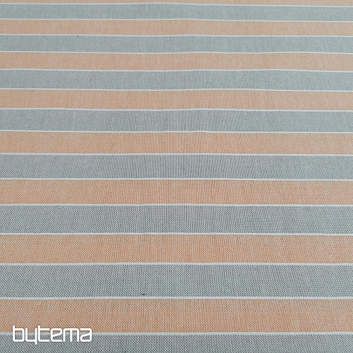 Dekorační látka Trebol pruhy - oranžové 2 cm 75