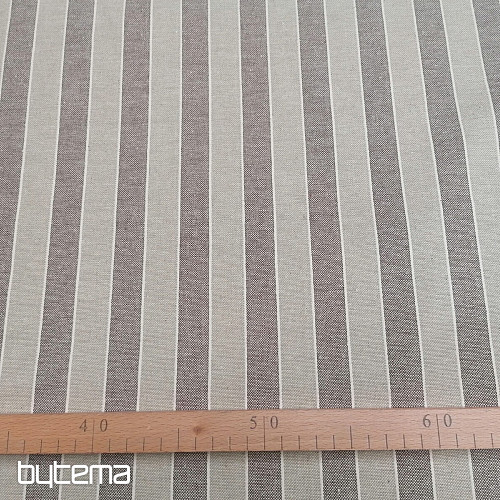 Dekorační látka Trebol pruhy - hnědé 2 cm 55