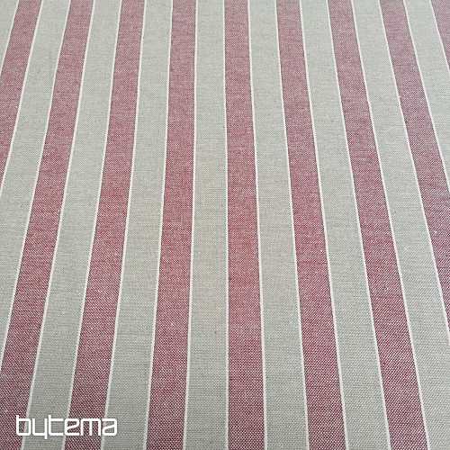 Dekorační látka Trebol pruhy - bordó 2 cm 65