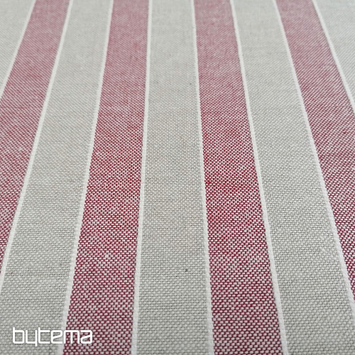 Dekorační látka Trebol pruhy - bordó 2 cm 65