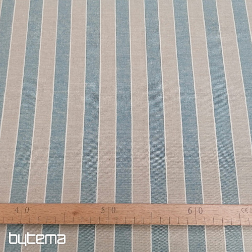 Dekorační látka Trebol pruhy - modré 2 cm 77