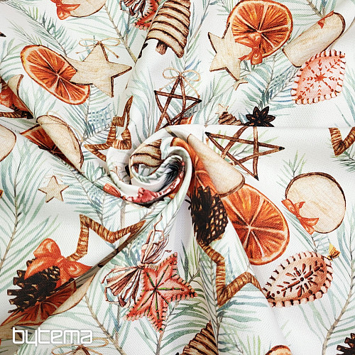 Vánoční dekorační látka Sušené pomeranče