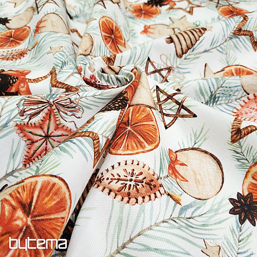 Vánoční dekorační látka Sušené pomeranče