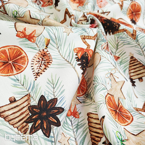 Vánoční dekorační látka Sušené pomeranče