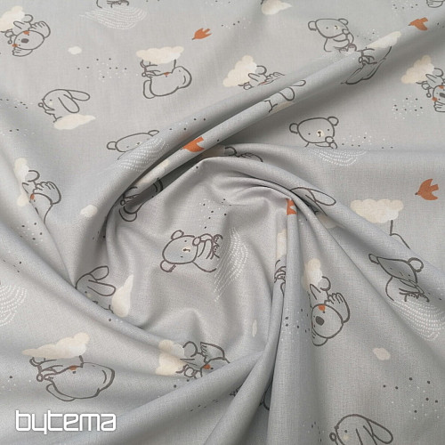 Bavlněná látka Zvířecí nebe šedé