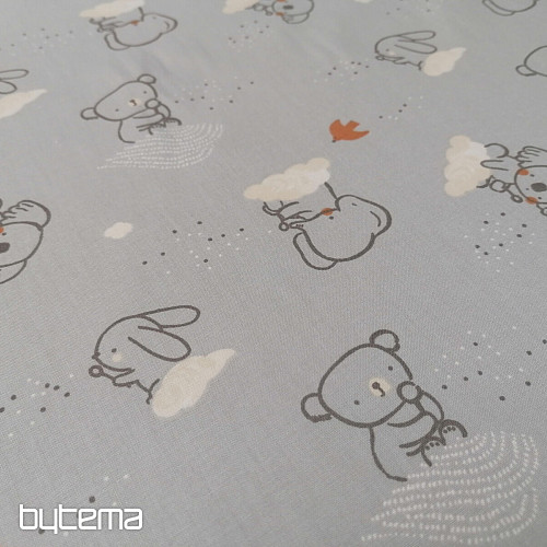 Bavlněná látka Zvířecí nebe šedé