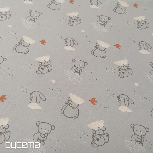 Bavlněná látka Zvířecí nebe šedé