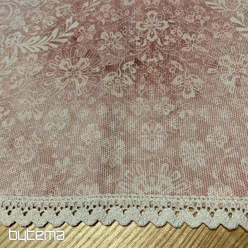 Ubrus Starorůžový s krajkou 70x70