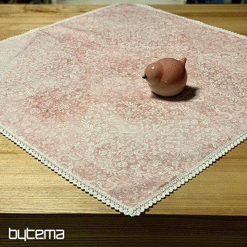 Ubrus Starorůžový s krajkou 70x70