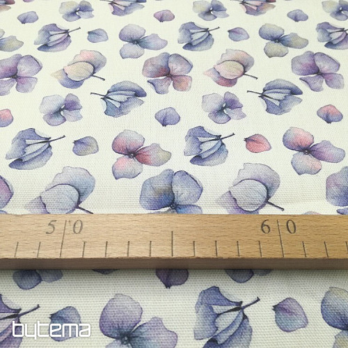 Dekorační látka Fialové květy