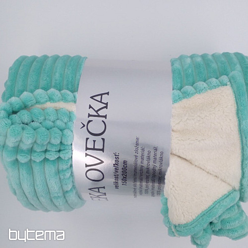 deka EXTRA měkká ovečka - manžestr MENTOLOVÁ 150x200