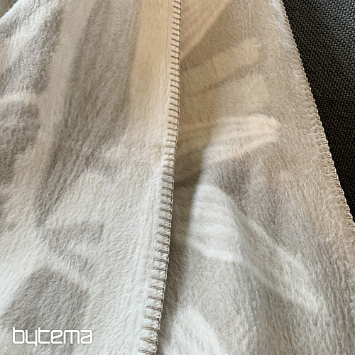 Bavlněná deka BAMBOO béžové listy  2218/80