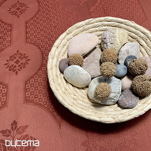 Ubrus DAMAŠEK terakota 120x140