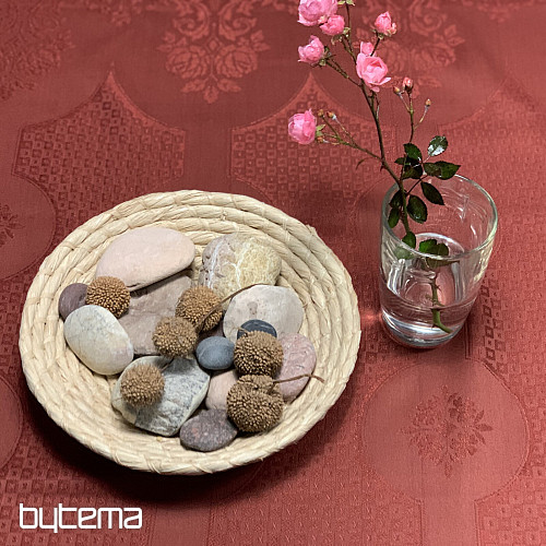 Ubrus DAMAŠEK terakota 120x140