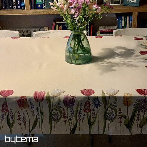 Gobelínový ubrus a šál TULIPÁNY BORDURA
