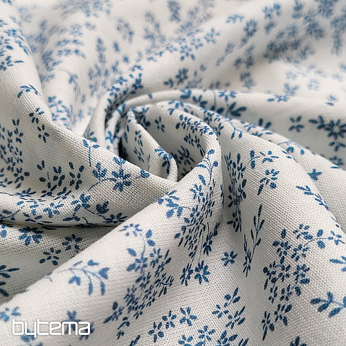 Bavlněná látka PANICULATA MODRÁ MALÁ