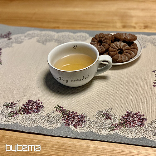 Gobelínový ubrus a šál LEVANDULE KRAJKA