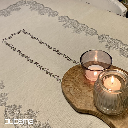 Gobelínový ubrus a šál LEVANDULE KRAJKA