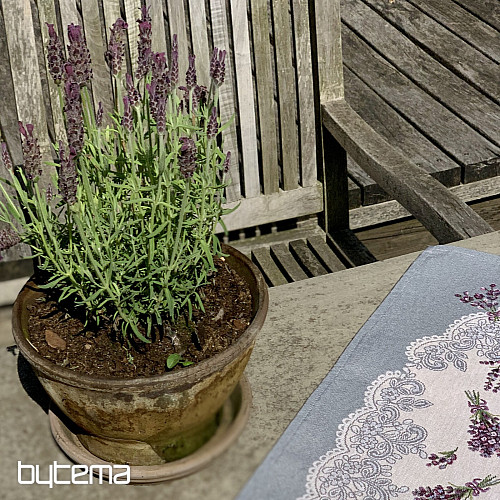 Gobelínový ubrus a šál LEVANDULE KRAJKA