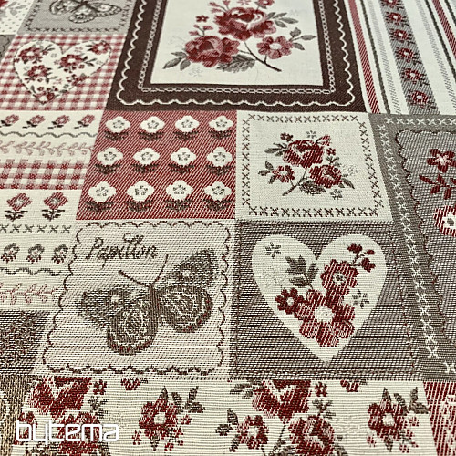 Ubrus a šál TOSCANA VALERY PATCHWORK bordo