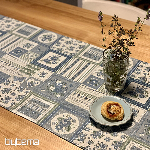 Ubrus a šál TOSCANA VALERY PATCHWORK modrý