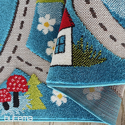 Dětský kusový koberec Color Kids 02 blue - CESTA LESEM