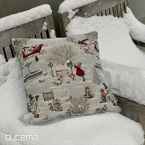 Vánoční gobelínový povlak DĚTI V ZIMĚ