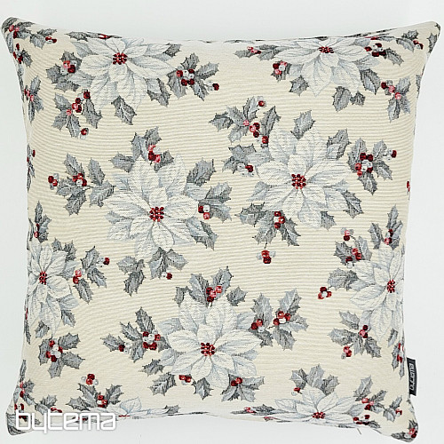 Vánoční gobelínový povlak  VÁNOČNÍ HVĚZDA stříbrná