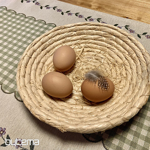 Gobelínový ubrus a šál HUSIČKY ZELENÉ KÁRO