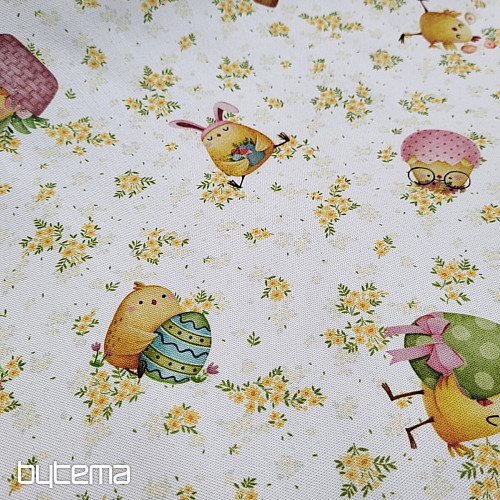 Dekorační látka KUŘÁTKA A VAJÍČKA
