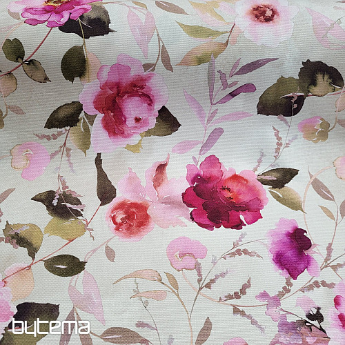 Dekorační látka RŮŽOVÝ KEŘ