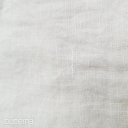 Lněná látka TEINTURE BÍLÁ