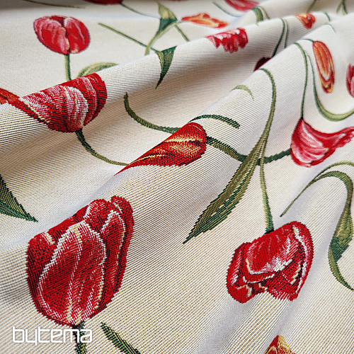 Gobelínová látka TULIPÁNY III velký vzor