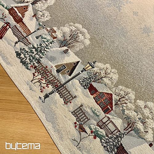 Gobelínový ubrus, šál a prostírání ZIMNÍ IDYLKA