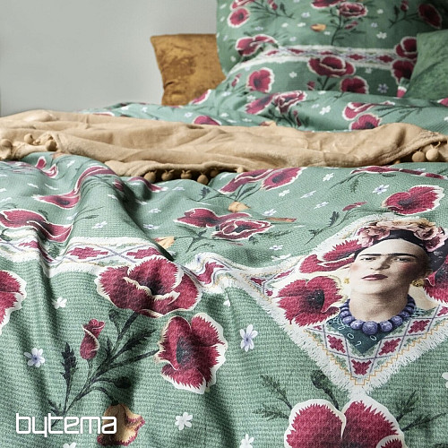 IRISETTE luxusní bavlněný satén FRIDA KAHLO - VLČÍ MÁKY