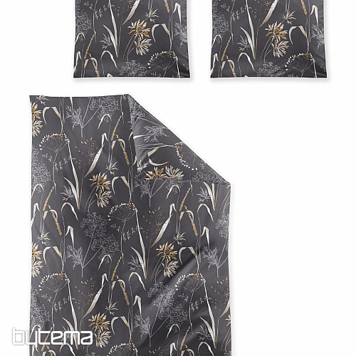 Luxusní flanelové povlečení IRISETTE KOALA 8425-11 LUČNÍ TRÁVA tm. šedá