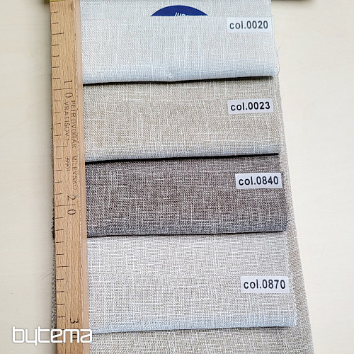 Luxusní jednobarevná designová dekorační látka GERSTER 77049/23 BÉŽOVÁ
