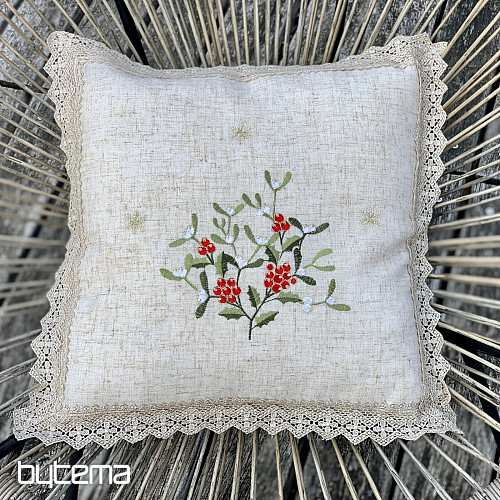 Vánoční dekorační povlak JMELÍ KRAJKA