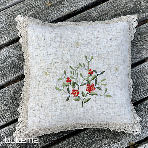 Vánoční dekorační povlak JMELÍ KRAJKA