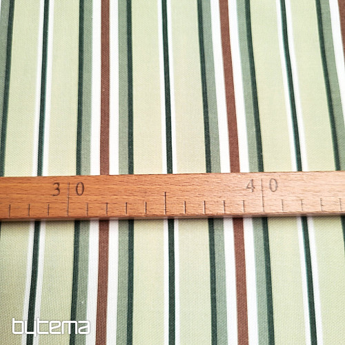 Dekorační látka ZELENÉ PRUHY