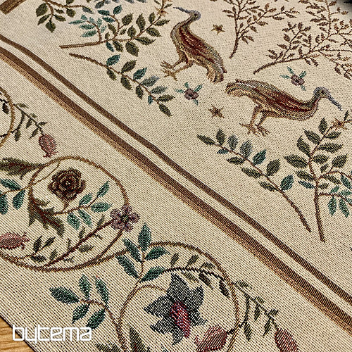 Gobelínový ubrus a šál WILLIAM MORRIS béžový