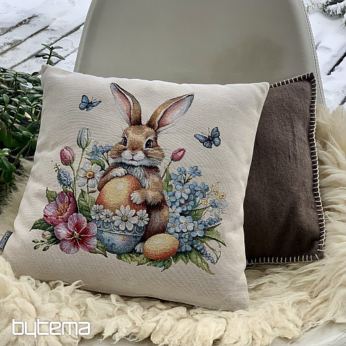 Velikonoční gobelínový povlak ZAJÍC A ŽLUTÉ VEJCE