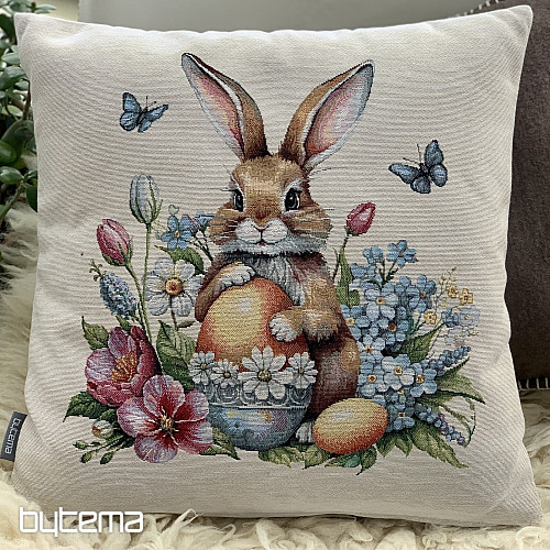 Velikonoční gobelínový povlak ZAJÍC A ŽLUTÉ VEJCE